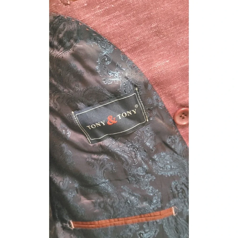 Tony & Tony Men's Custom Made Burgundy Wine Sports Coat - 46L - NWOT
